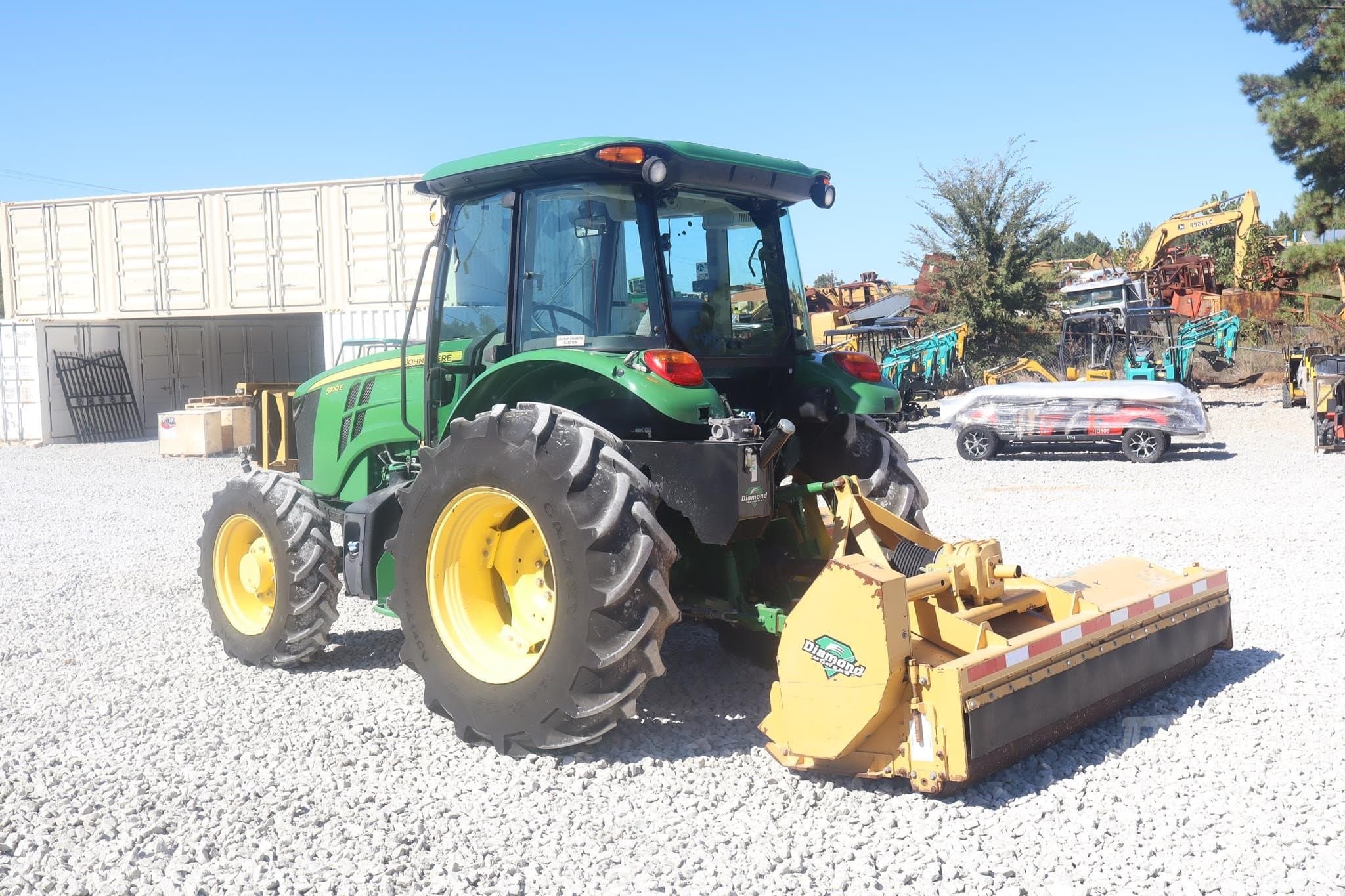 460-HOUR DEERE 5100E CAB TRACTOR WITH SIDE AND REAR FLAIL MOWERS photo 3